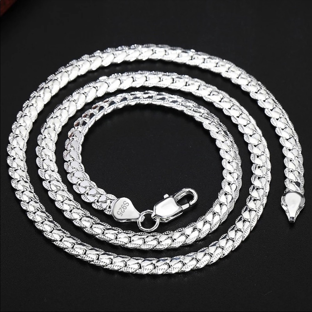 NEW* Men silver necklace shiny 925 link se… - Picture 4 of 4